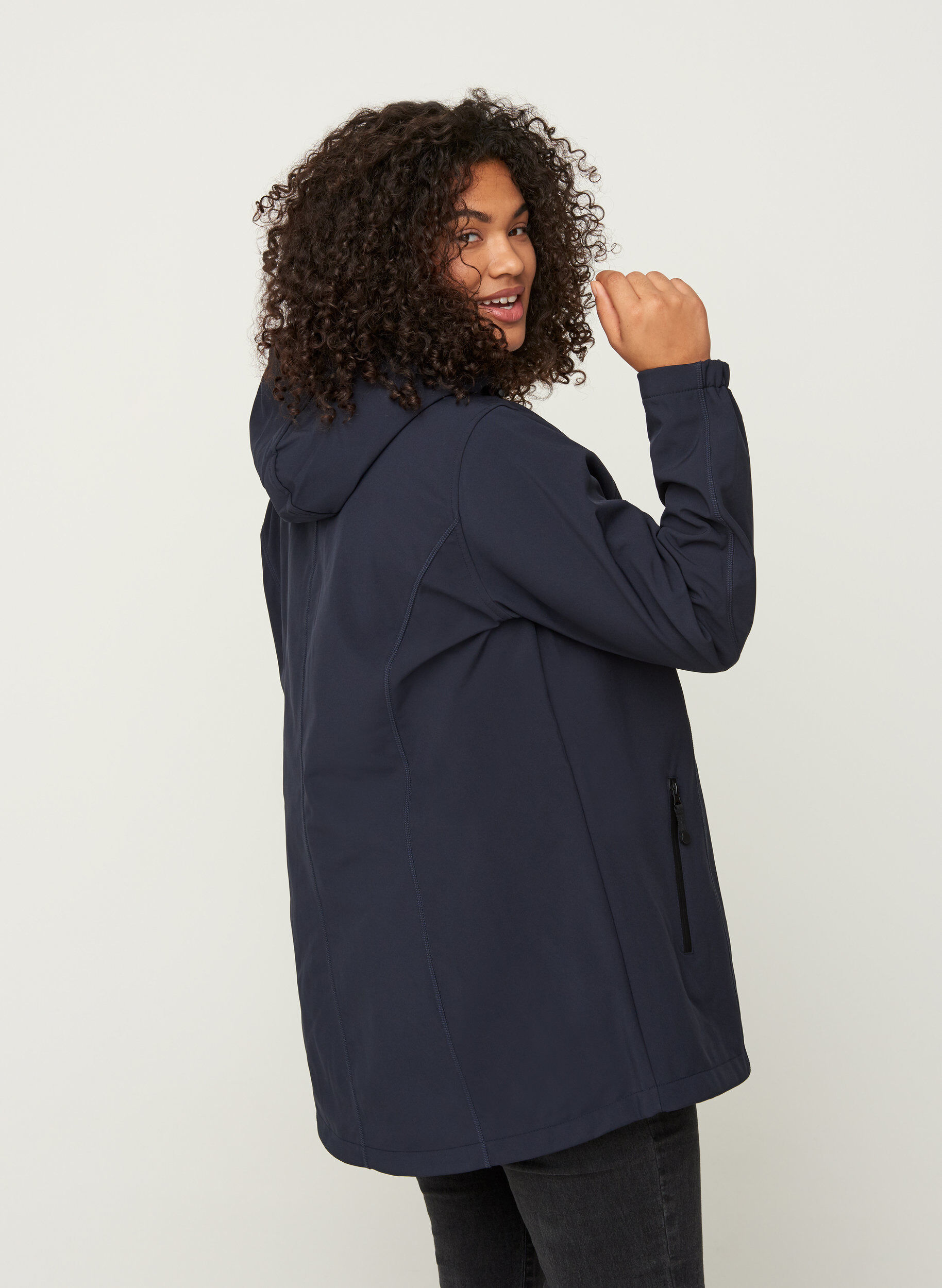 ZizziKorte softshell jas met capuchon, Night Sky, Model image number 2