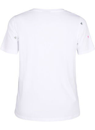 T-shirt van biologisch katoen met hartjes, Bright W. Love Emb., Packshot image number 1