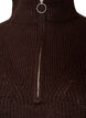 Pull en tricot avec col haut et fermeture &eacute;clair, Marron, Packshot image number 2