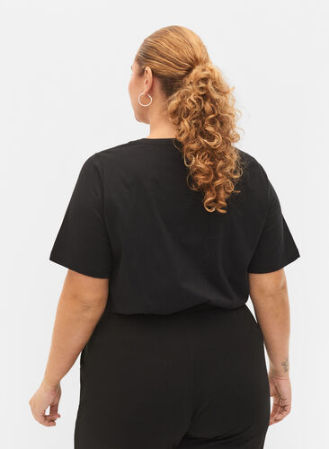 T-shirt avec rivets en coton biologique, Black NOW or never, Model image number 1