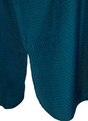 Robe chemise à manches courtes avec texture pointillée., Deep Teal, Packshot image number 3