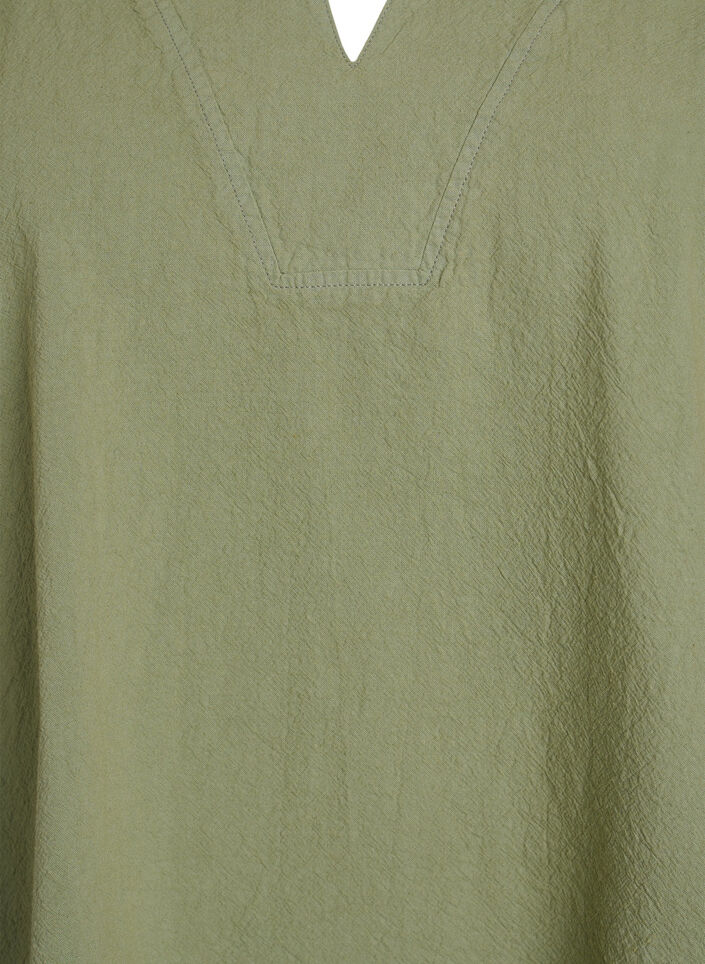Blouse ample avec col et manches 1/2, Vert, Packshot image number 2