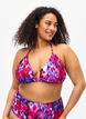 Driehoekige bikinitop met print, Roze, Model image number 0