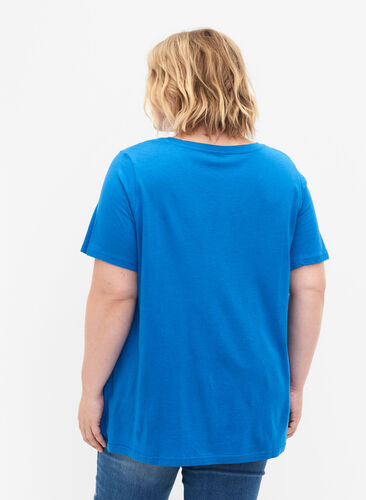 T-shirt à manches courtes avec forme en A, French Blue, Model image number 1