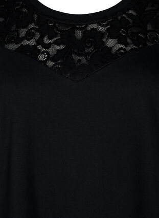 Robe de survêtement avec de la dentelle, Black, Packshot image number 2