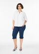 Overhemdblouse met knoopsluiting en strikceintuur, Wit, Model image number 1
