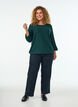 Blouse met textuur en 3/4 mouwen, Groen, Model image number 1