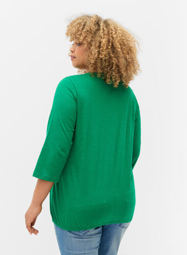 Katoenen blouse met 3/4 mouwen, Jolly Green, Model image number 1