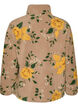 Floral fleecejack met een hoogsluitende kraag en ritssluiting, Beige, Packshot image number 1