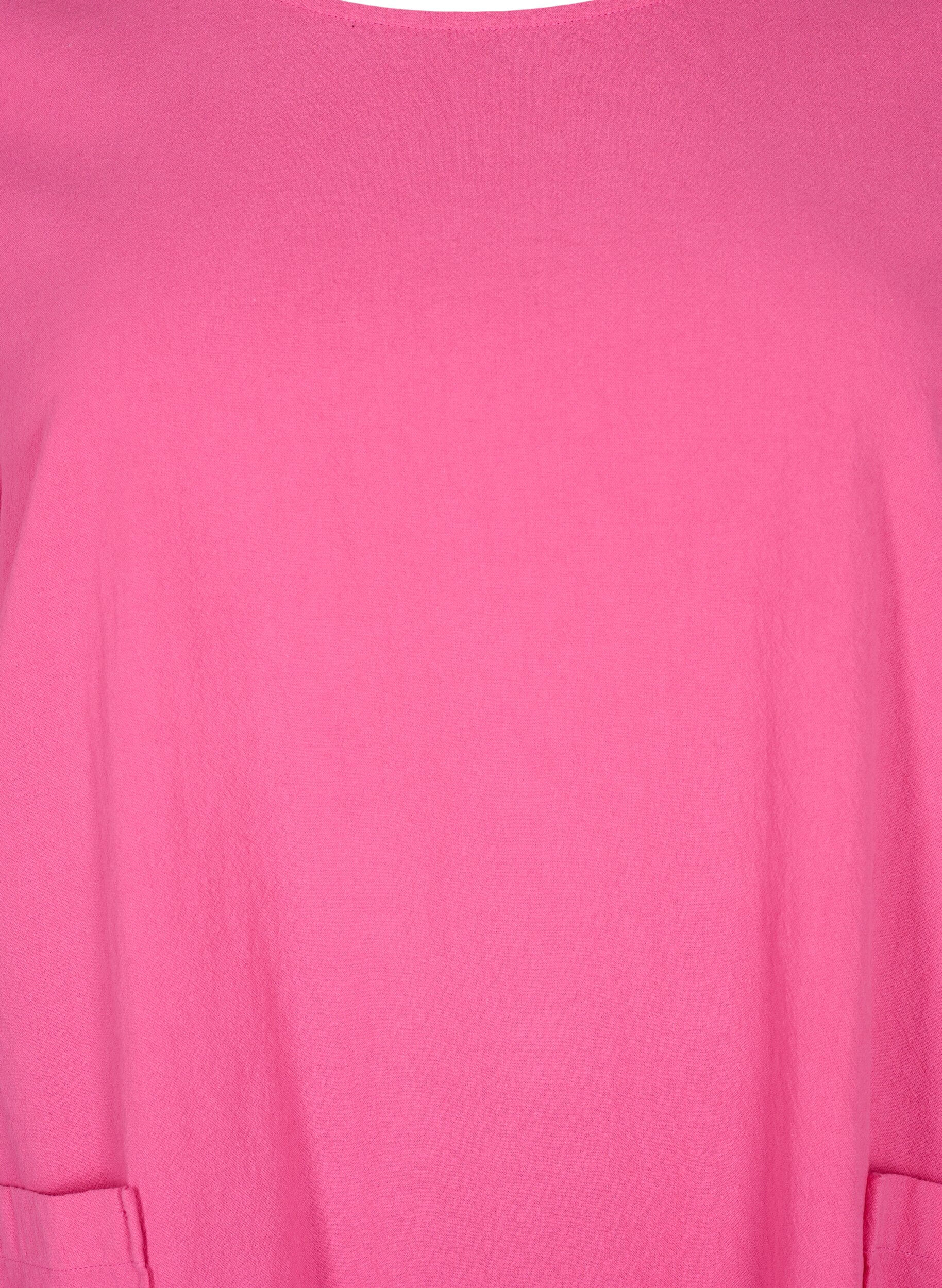 ZizziFLASH - Tuniek met korte mouwen in katoen, Raspberry Rose, Packshot image number 2