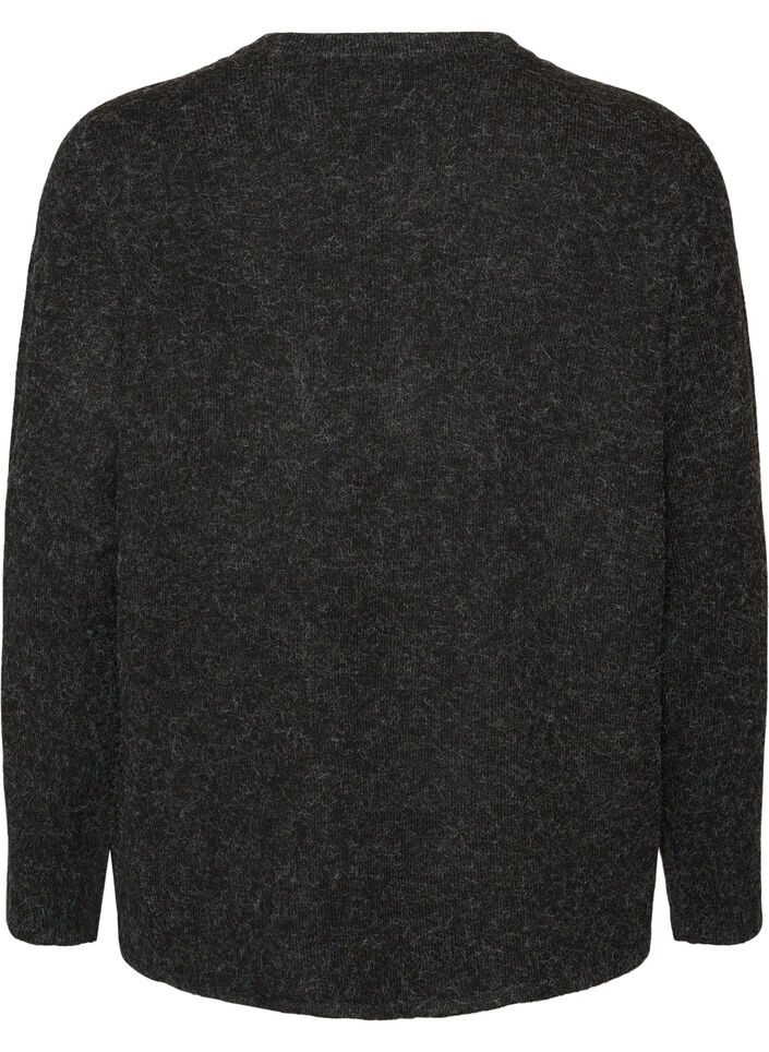 Gebreid vest met ronde hals en knoopsluiting, Grijs, Packshot image number 1
