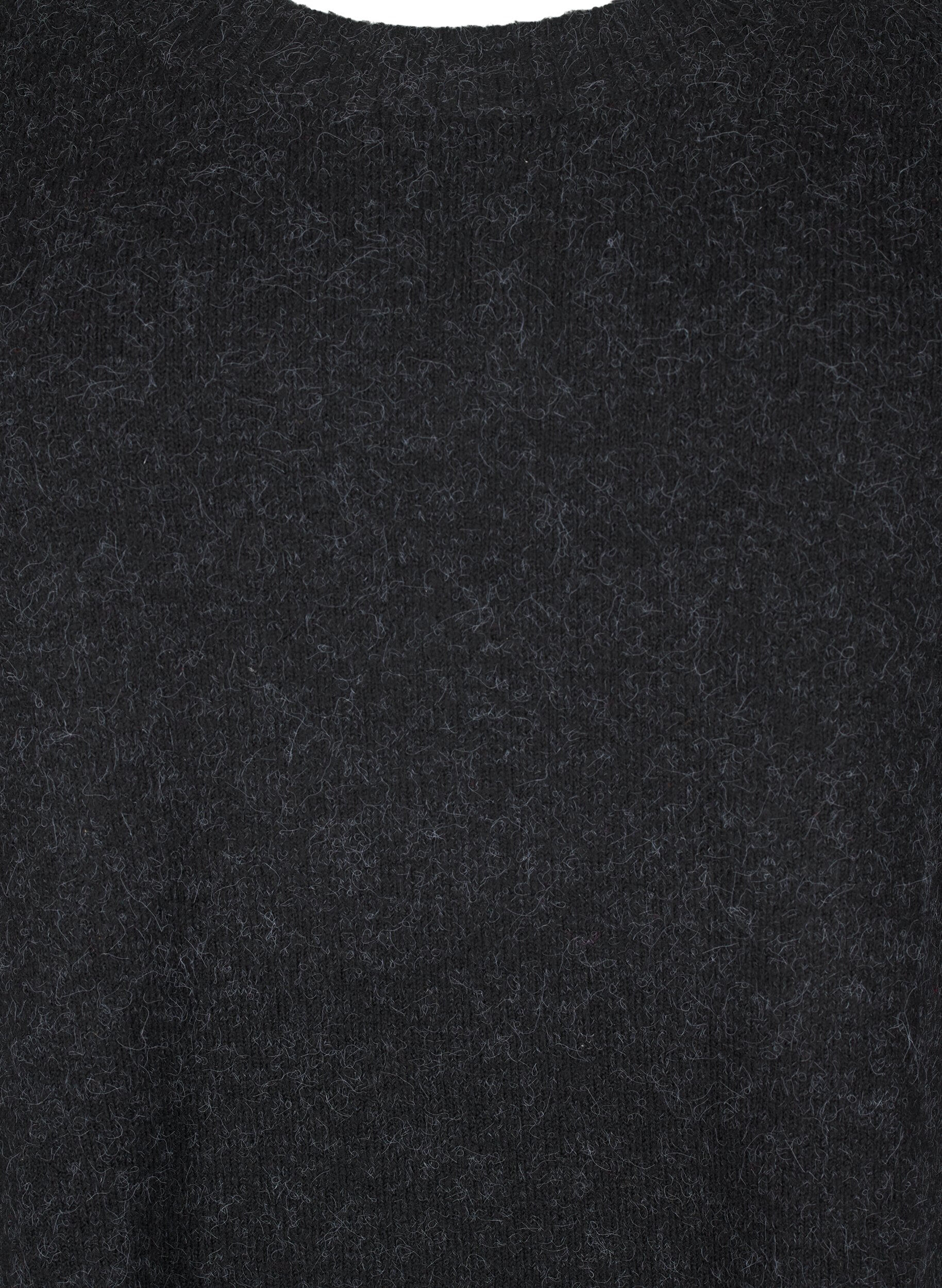 ZizziGebreide blouse met kralen, Dark Grey Melange, Packshot image number 2