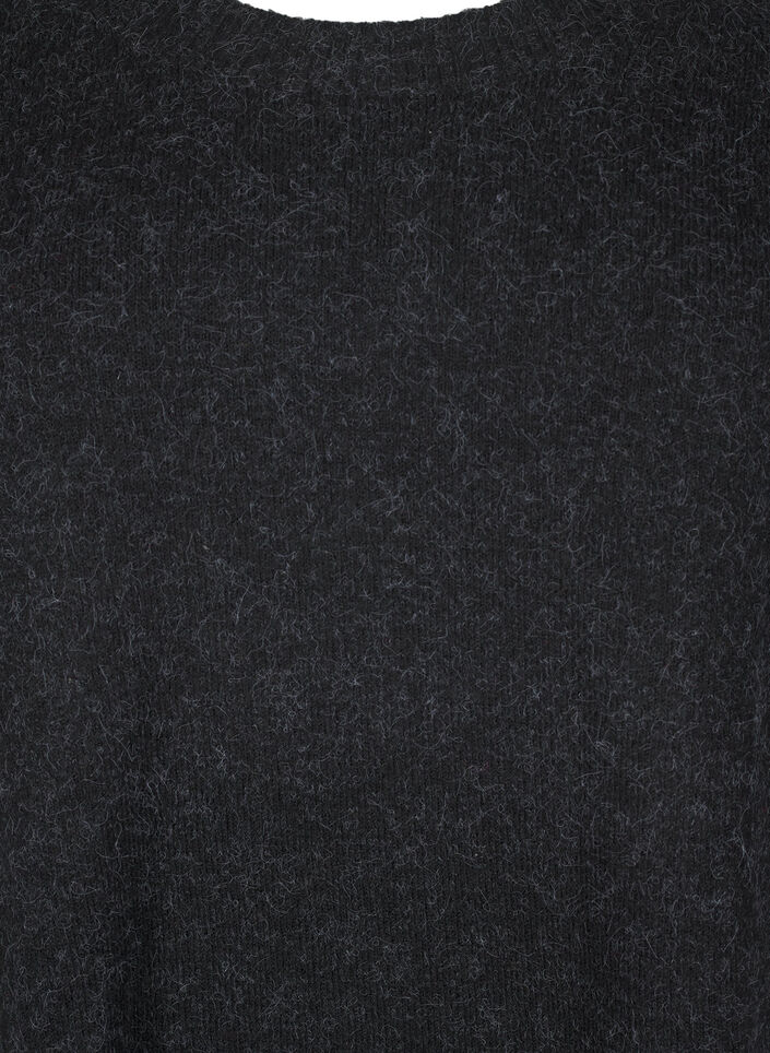 Chemisier en tricot avec des détails de perles, Dark Grey Melange, Packshot image number 2