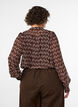 Blouse met all-overprint en korte knoopsluiting, Bruin, Model image number 2