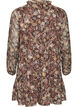 Chiffon jurk met bloemenprint en rucheslagen, Bruin, Packshot image number 1