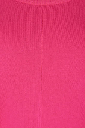 Losse gebreide blouse met geribbelde randen, Pink Yarrow, Packshot image number 3