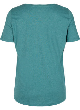 T-shirt chiné avec imprimé et manches courtes, Pacific Mel., Packshot image number 1