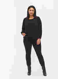 Extra slim Sanna jeans met normale taille, Black, Model