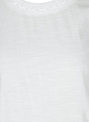 Tuniek met 3/4 mouwen en kant, Bright White, Packshot image number 2