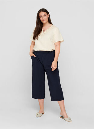 Pantalon 7/8 avec poches, Night Sky, Model image number 0