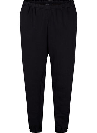 Pantalon ample en coton avec poches, Black, Packshot image number 0