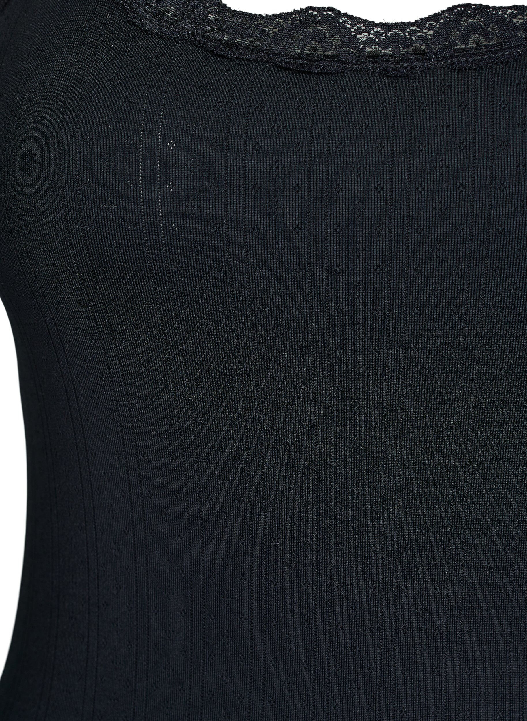 ZizziTanktop met kant en broderie anglaise, Zwart, Packshot image number 2