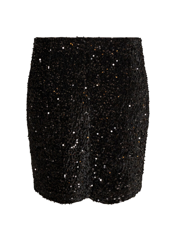 Jupe courte &agrave; sequins, Noir, Packshot image number 1