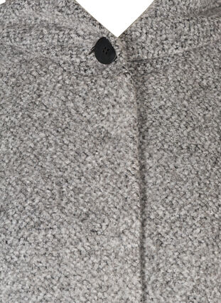 Lange jas met capuchon en wol, Light Grey Melange, Packshot image number 2