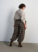 Pantalon ballon &agrave; carreaux avec taille haute, Vert, Model image number 1