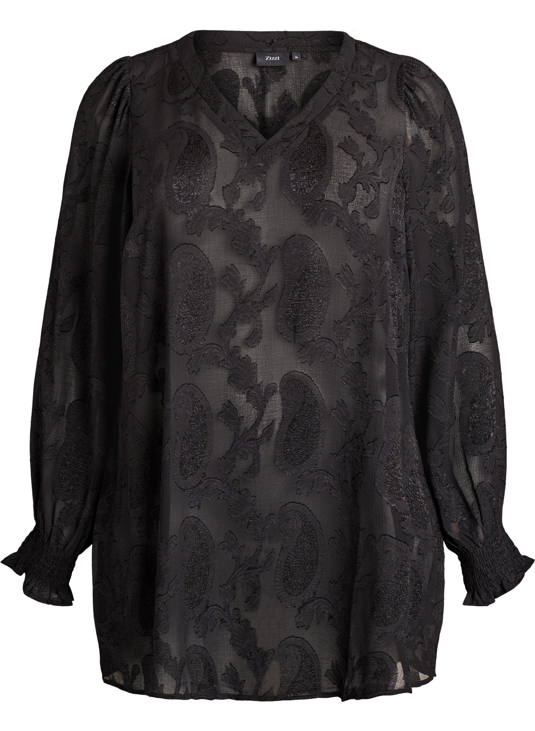 Tunic met paisleytextuur en lange mouwen