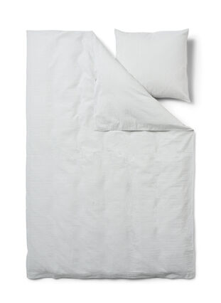 Parure de lit en coton à carreaux, Grey/White Check, Packshot image number 1