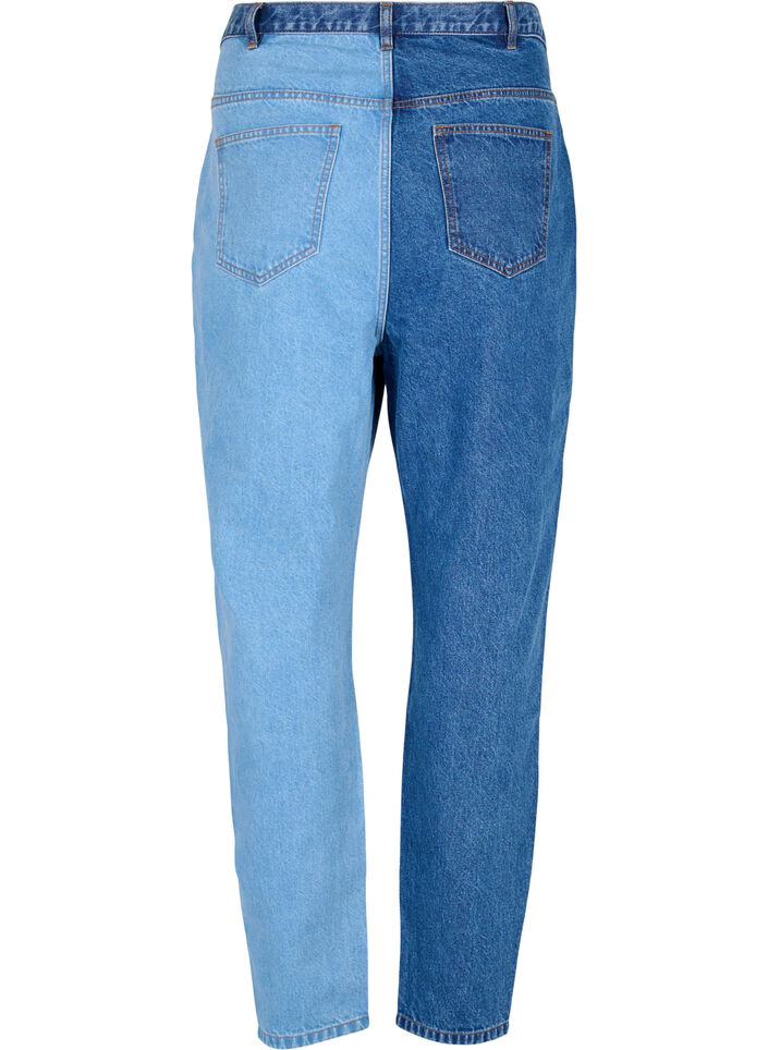 Jeans bicolores Mille mom fit, Lt. B. Comb, Packshot image number 1