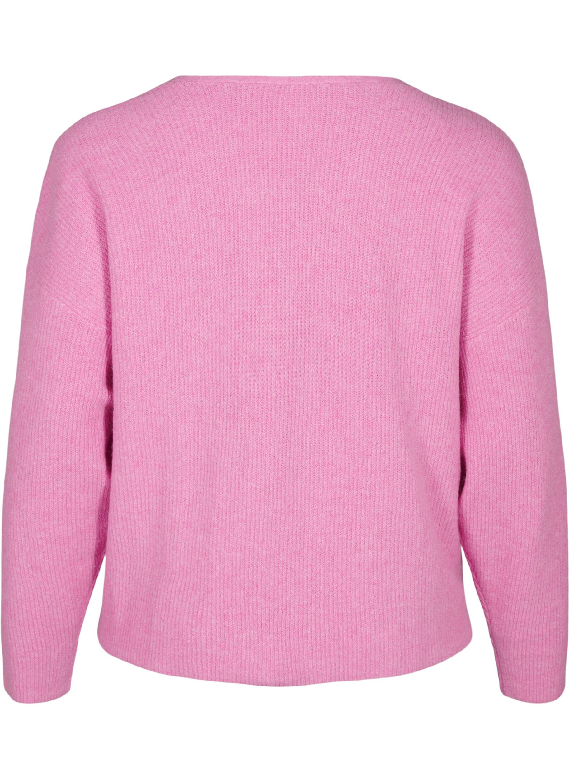 Zizzi Cardigan en maille avec ceinture &agrave; nouer, Begonia Pink Mel., Packshot image number 1