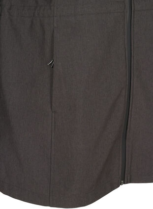 Veste softshell à capuche et taille ajustable, Dark Grey Melange, Packshot image number 3