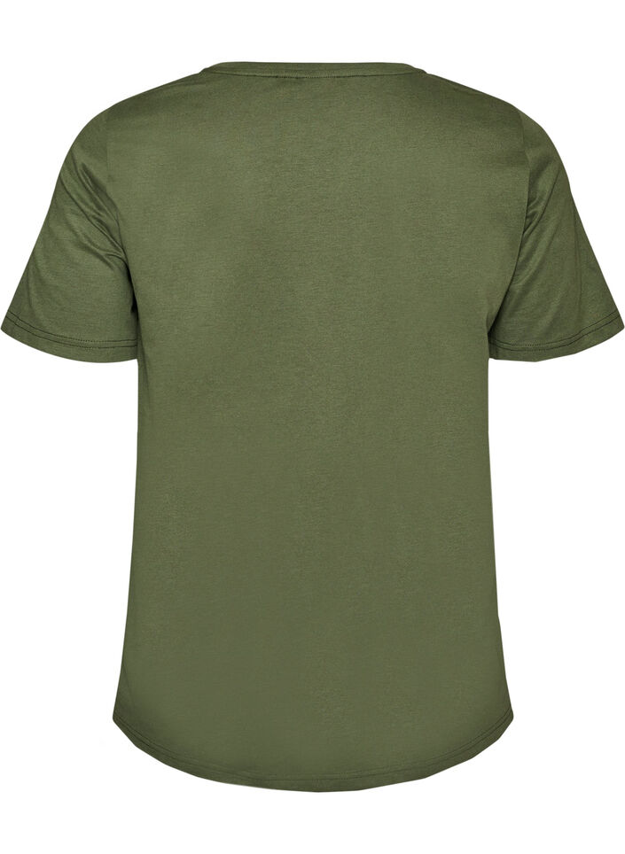 T-shirt met motief, Groen, Packshot image number 1