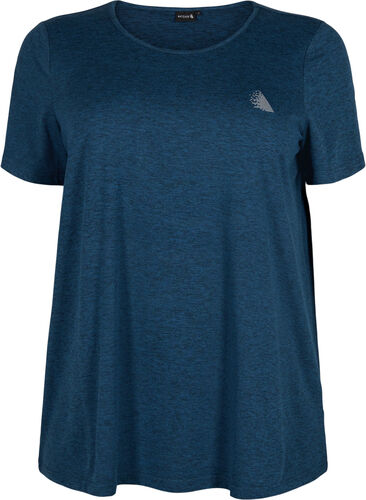 Gemêleerd sport t-shirt met ronde hals, Night Sky Mel., Packshot image number 0