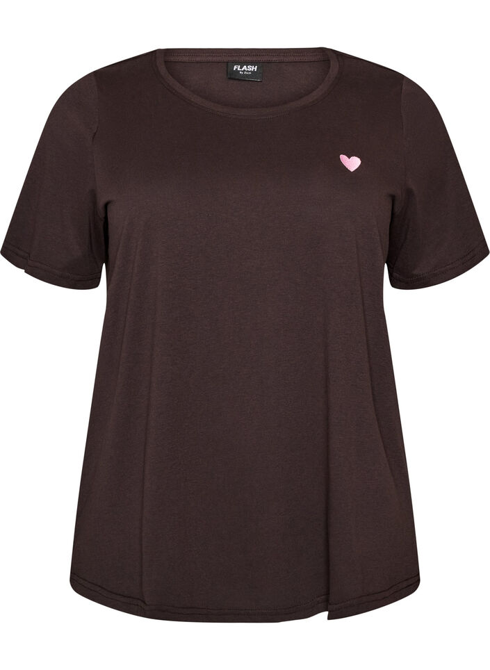 T-shirt met print, Bruin, Packshot image number 0
