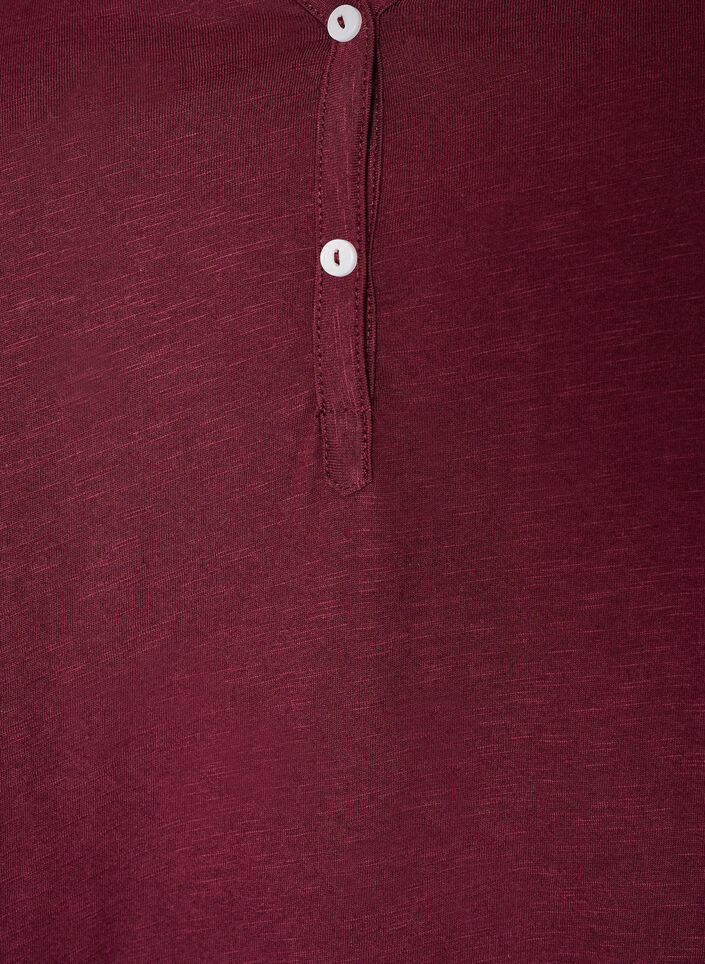 T-shirt dot&eacute; de boutons, Bordeaux fonc&eacute;, Packshot image number 2