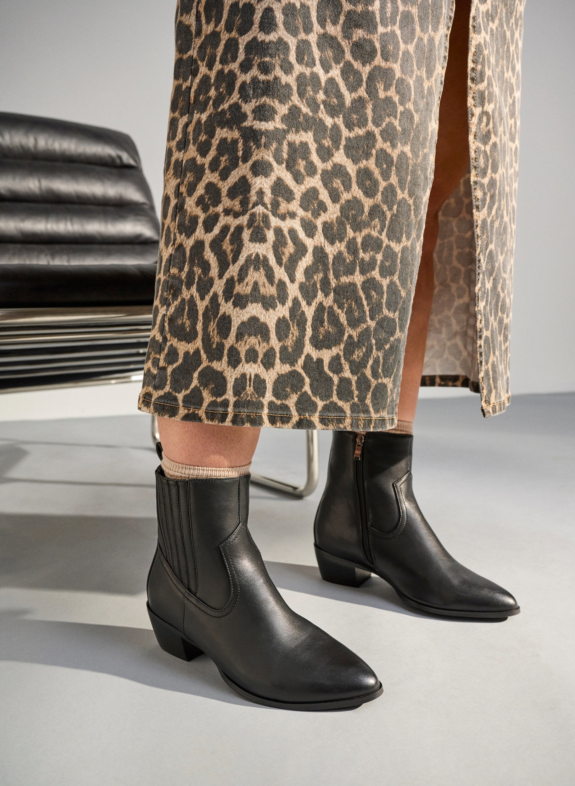 ZizziWide fit - Lange laars met afneembare schacht, Zwart, Image image number 1