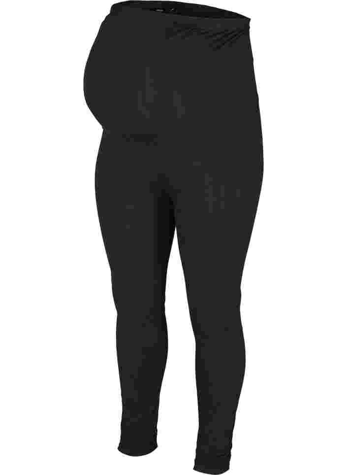 Legging de grossesse en coton mélangé, Black, Packshot image number 0