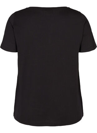 T-shirt met korte mouwen in katoen, Black w. Love, Packshot image number 1