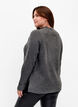 Coltrui met geribde textuur, Dark Grey Melange, Model image number 1