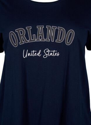 Katoenen T-shirt met tekst, Navy B. Orlando, Packshot image number 2