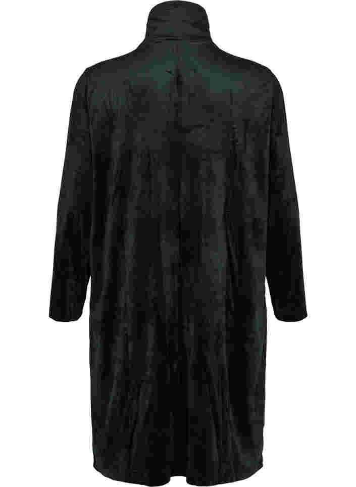 Robe en velours avec fermeture éclair et poches, Black, Packshot image number 1