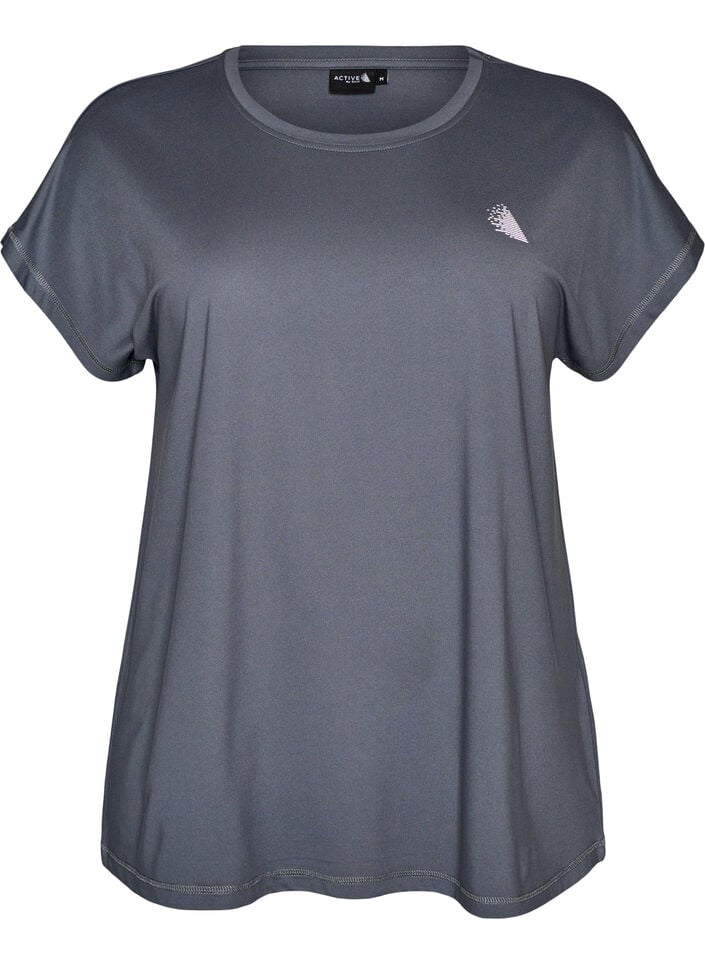 T-shirt de sport couleur unie, Gris, Packshot image number 0