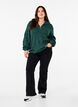 Pull en tricot avec col haut et fermeture &eacute;clair, Vert fonc&eacute;, Model image number 1
