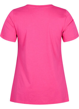 T-shirt van katoen met tekstopdruk, Beetroot Purple HAP, Packshot image number 1