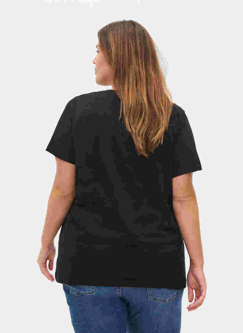 Set van 2 basic t-shirts in katoen, Black/Navy Blazer, Model image number 1
