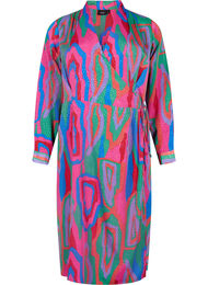 Robe cache-cœur imprimée à manches longues, Colorfull Art Print, Packshot