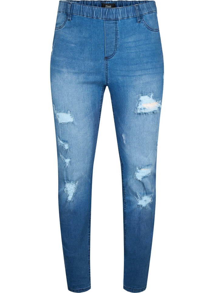 Jeggings met rip, Dark blue, Packshot image number 0